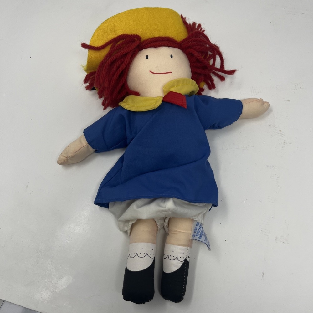 Vintage 1994 Eden Madeline Rag Doll Plush Stuffed Animal Toy Red Yarn Hair Rare